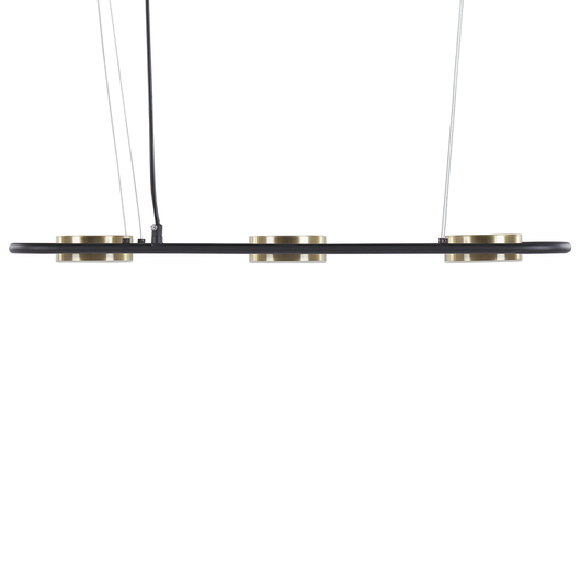 Lampada a sospensione in ottone Nero in acciaio luci a LED integrate a 3 luci forma geometrica illuminazione a binario a sospensione cucina