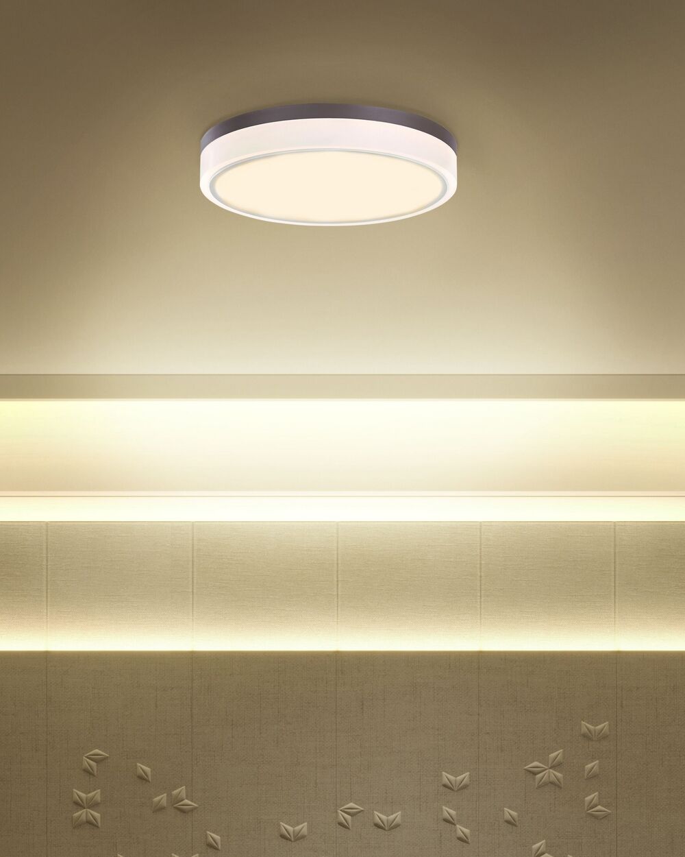 Lampada da soffitto in acciaio bianco acrilico integrato con luci a LED di forma rotonda decorativa moderna illuminazione