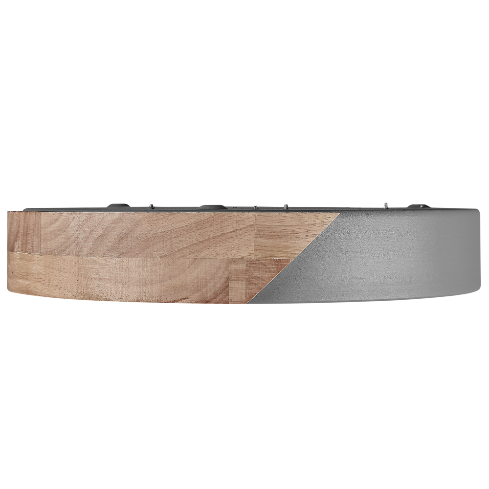 Lampada da soffitto grigia con luci a LED integrate in legno chiaro in acciaio acrilico di forma rotonda Illuminazione moderna decorativa
