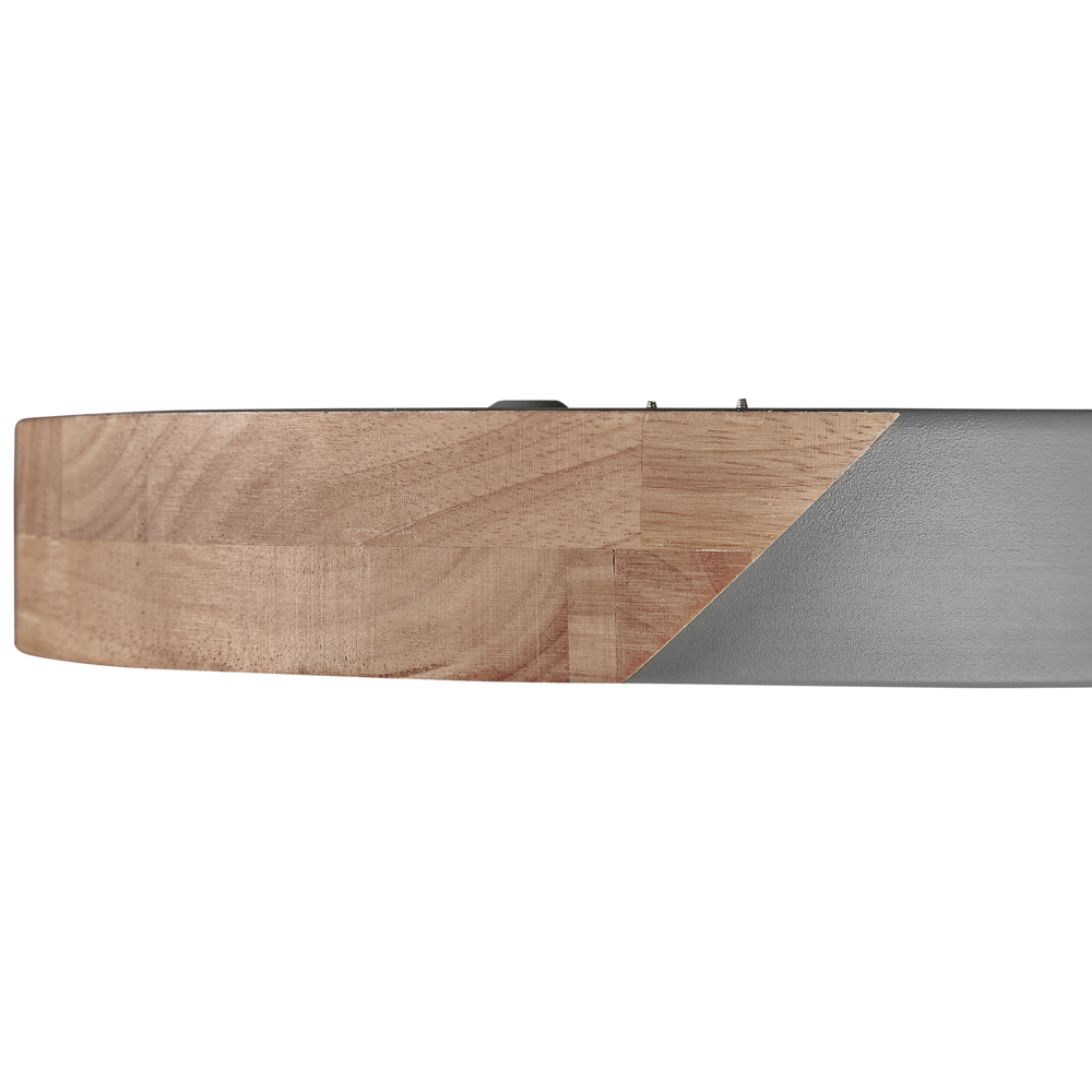 Lampada da soffitto grigia con luci a LED integrate in legno chiaro in acciaio acrilico di forma rotonda Illuminazione moderna decorativa