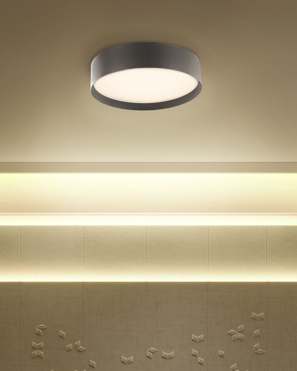 Lampada da soffitto in acciaio Nero con luci a LED integrate in acrilico Illuminazione moderna decorativa di forma rotonda