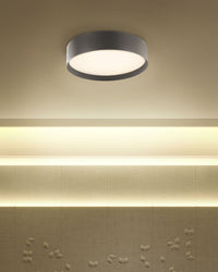 Lampada da soffitto in acciaio Nero con luci a LED integrate in acrilico Illuminazione moderna decorativa di forma rotonda