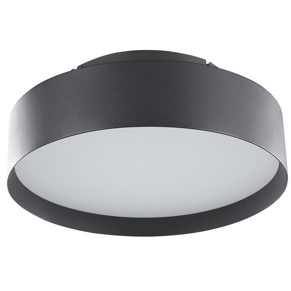 Lampada da soffitto in acciaio Nero con luci a LED integrate in acrilico Illuminazione moderna decorativa di forma rotonda