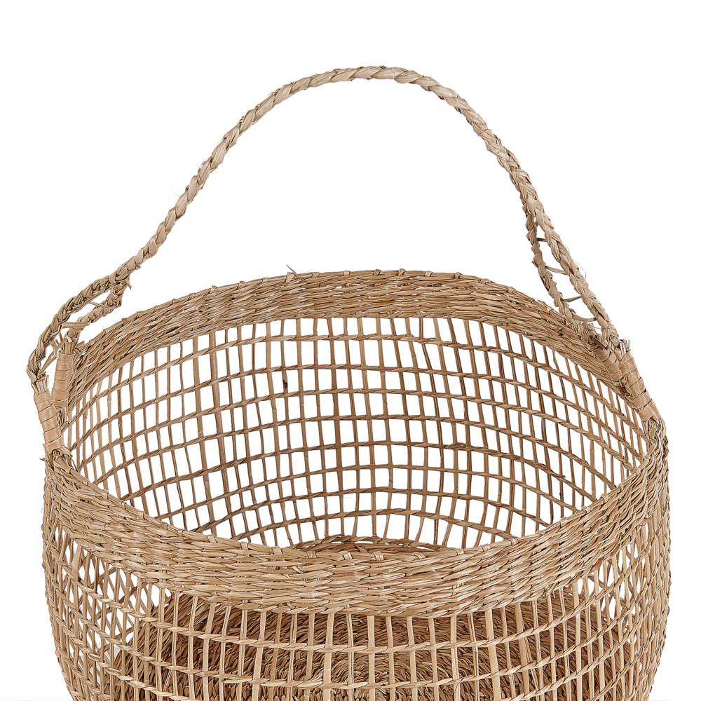 Set di 3 cestini in alghe naturali con manici Accessorio per la casa in stile Boho