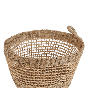 Set di 2 cestini in alghe naturali con manici intrecciati accessori per la casa in stile boho