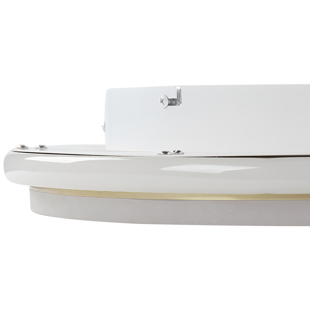 Lampada da soffitto a LED in metallo dorato 64 cm Paralume ad anello in acrilico opale LED Luce bianca calda Illuminazione a filo