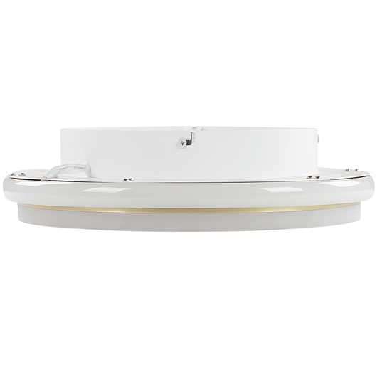 Lampada da soffitto a LED in metallo dorato 42 cm Paralume ad anello in acrilico opale LED Luce bianca calda Illuminazione a filo