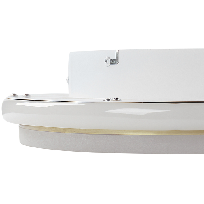Lampada da soffitto a LED in metallo dorato 42 cm Paralume ad anello in acrilico opale LED Luce bianca calda Illuminazione a filo