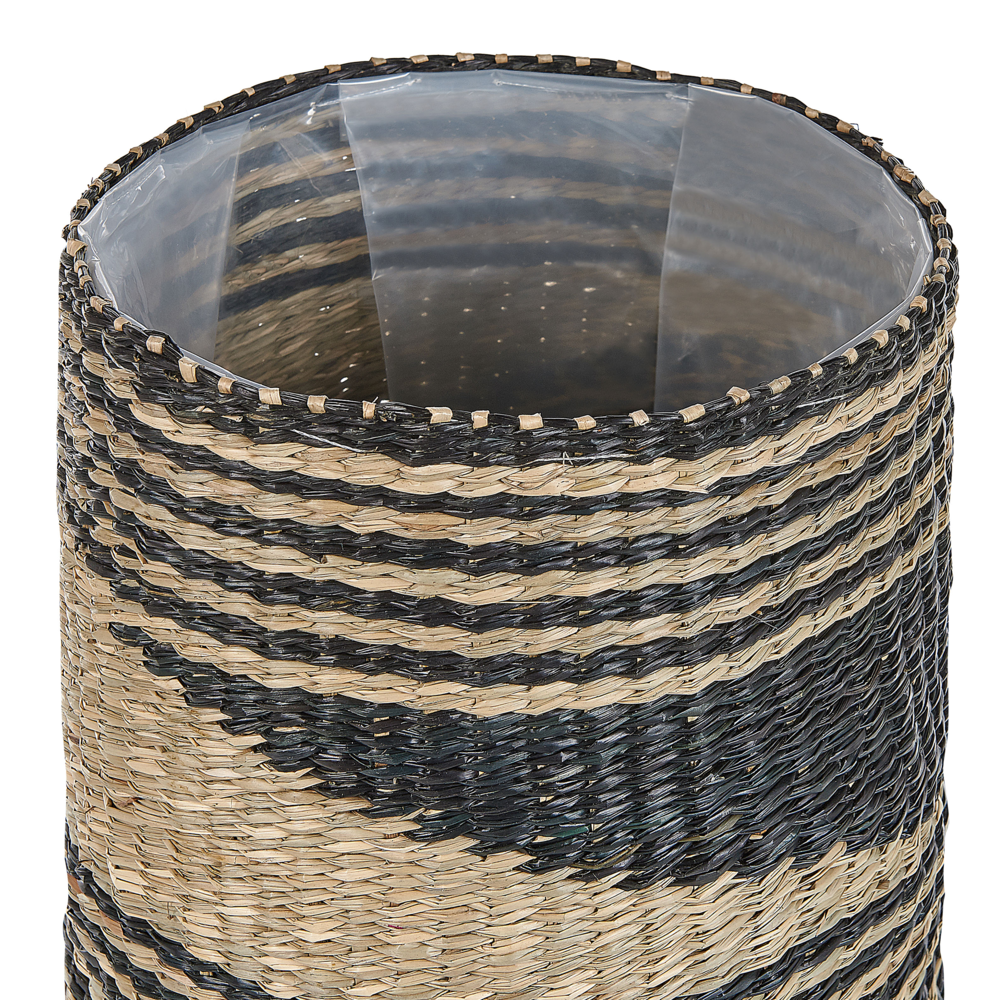 Set di 3 vasi per piante in alghe naturali con fodera per interni stile Boho