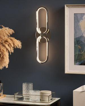 Lampada da parete a LED con paralume in metallo argento LED con illuminazione decorativa bianca calda