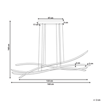 Lampada a sospensione in ferro Nero 4 luci a LED integrate novità ondulate illuminazione moderna a sospensione