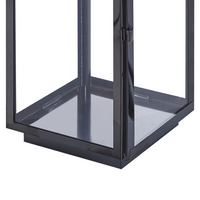 Lanterna in metallo nero e vetro temperato 54 cm stile moderno minimalista