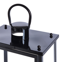 Lanterna dal design classico in acciaio inox nero e vetro temperato 29 cm