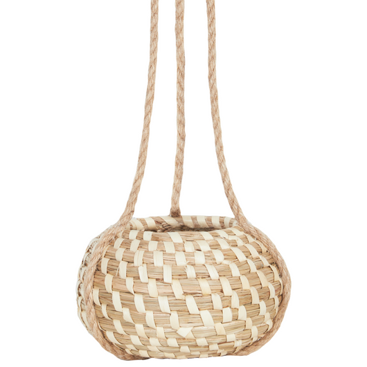 Set di 2 vasi per piante sospesi alghe naturali 27 x 86/ 22 x 69 cm Accessorio per la casa Fioriera stile boho