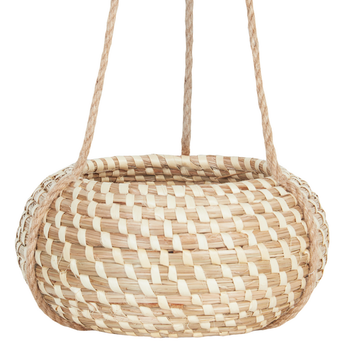 Set di 2 vasi per piante sospesi alghe naturali 27 x 86/ 22 x 69 cm Accessorio per la casa Fioriera stile boho