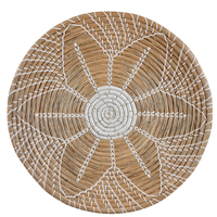 Set di 6 piatti da appendere decorativi in alghe naturali con decorazioni da parete in stile africano