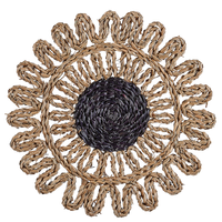 Set di 6 piatti da appendere decorativi in alghe naturali con decorazioni da parete in stile africano