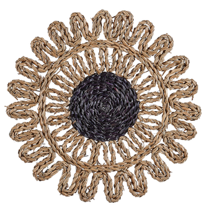 Set di 6 piatti da appendere decorativi in alghe naturali con decorazioni da parete in stile africano