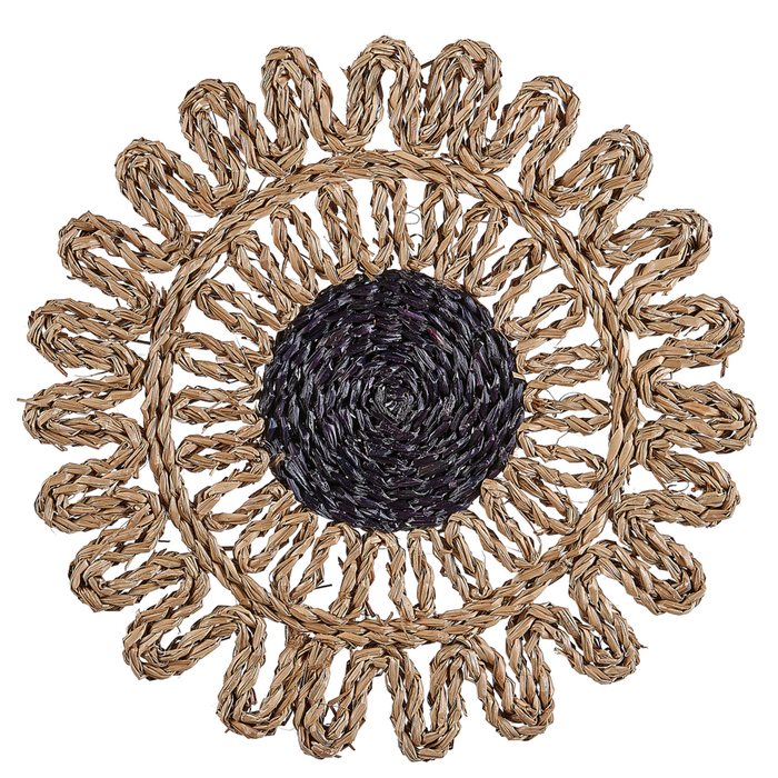 Set di 6 piatti da appendere decorativi in alghe naturali con decorazioni da parete in stile africano