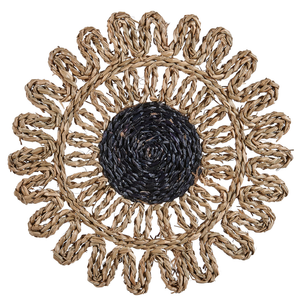 Set di 6 piatti da appendere decorativi in alghe naturali con decorazioni da parete in stile africano