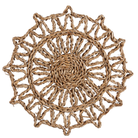 Set di 6 piatti da appendere decorativi in alghe naturali con decorazioni da parete in stile africano