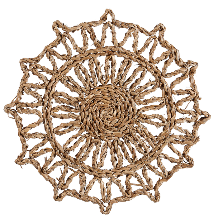 Set di 6 piatti da appendere decorativi in alghe naturali con decorazioni da parete in stile africano