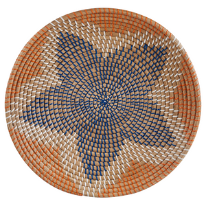 Set di 5 piatti da appendere decorativi in alghe naturali con decorazioni da parete in stile africano