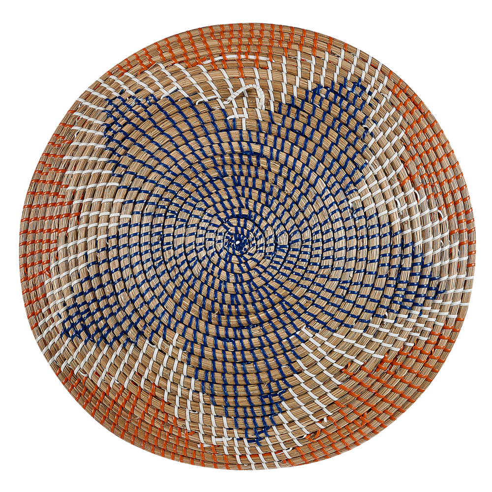 Set di 5 piatti da appendere decorativi in alghe naturali con decorazioni da parete in stile africano