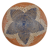 Set di 5 piatti da appendere decorativi in alghe naturali con decorazioni da parete in stile africano