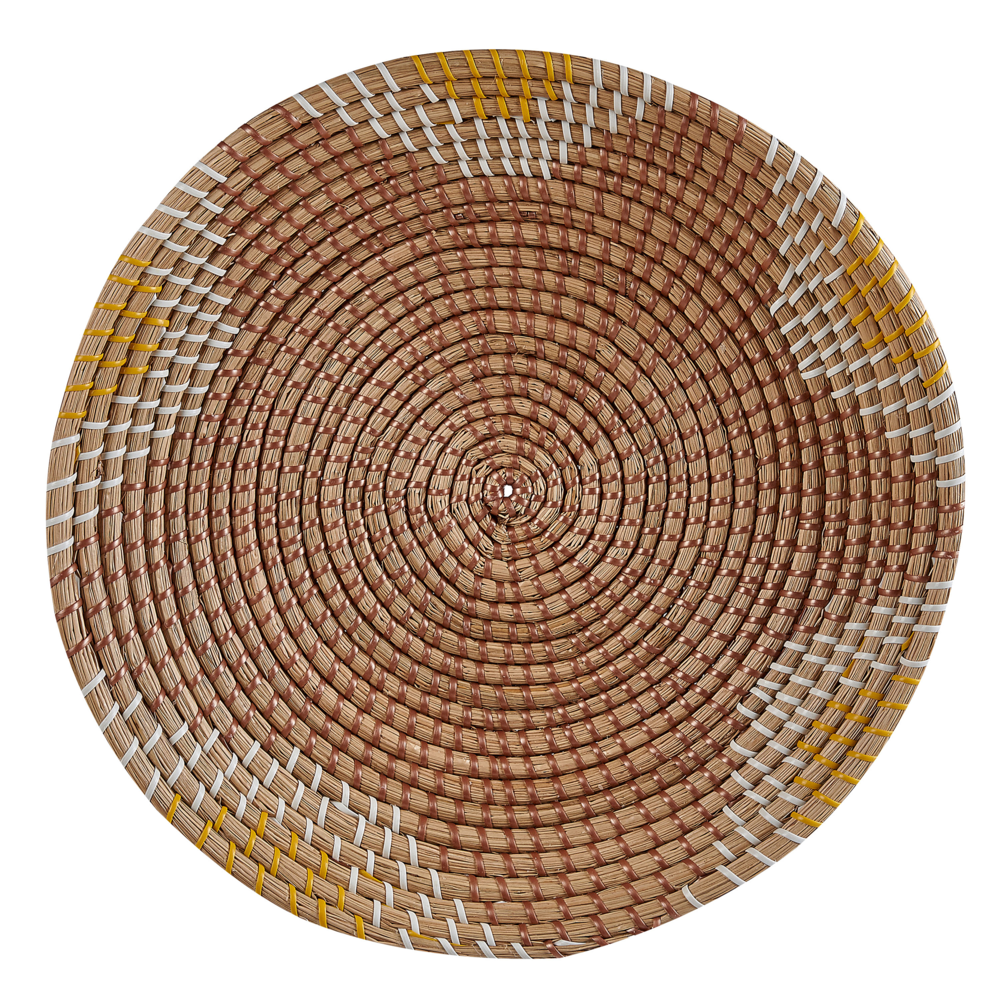 Set di 5 piatti da appendere decorativi in alghe naturali con decorazioni da parete in stile africano