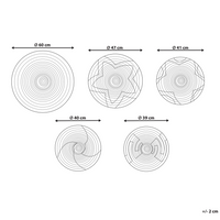 Set di 5 piatti da appendere decorativi in alghe naturali con decorazioni da parete in stile africano