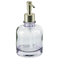 Set di accessori da bagno in 4 pezzi Dispenser di sapone in vetro viola Glam Portasapone Portaspazzolino Tazza