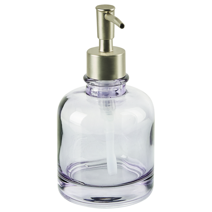 Set di accessori da bagno in 4 pezzi Dispenser di sapone in vetro viola Glam Portasapone Portaspazzolino Tazza