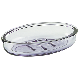 Set di accessori da bagno in 4 pezzi Dispenser di sapone in vetro viola Glam Portasapone Portaspazzolino Tazza