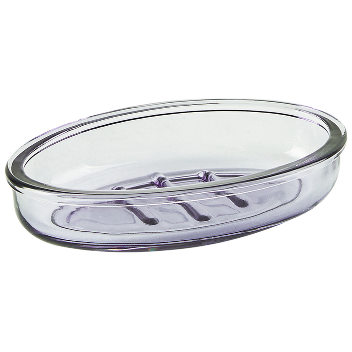 Set di accessori da bagno in 4 pezzi Dispenser di sapone in vetro viola Glam Portasapone Portaspazzolino Tazza