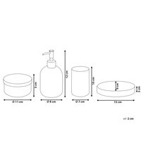 Set di accessori da bagno in 4 pezzi Dispenser di sapone in vetro viola Glam Portasapone Portaspazzolino Tazza