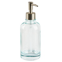 Set di accessori per il bagno in 5 pezzi Dispenser di sapone in vetro verde Glam Portasapone Portaspazzolino Tazza