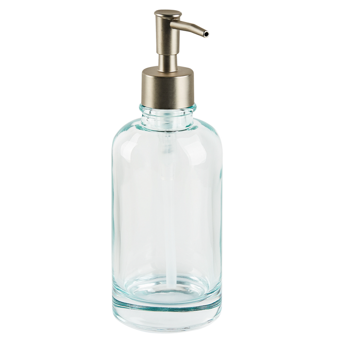 Set di accessori per il bagno in 5 pezzi Dispenser di sapone in vetro verde Glam Portasapone Portaspazzolino Tazza