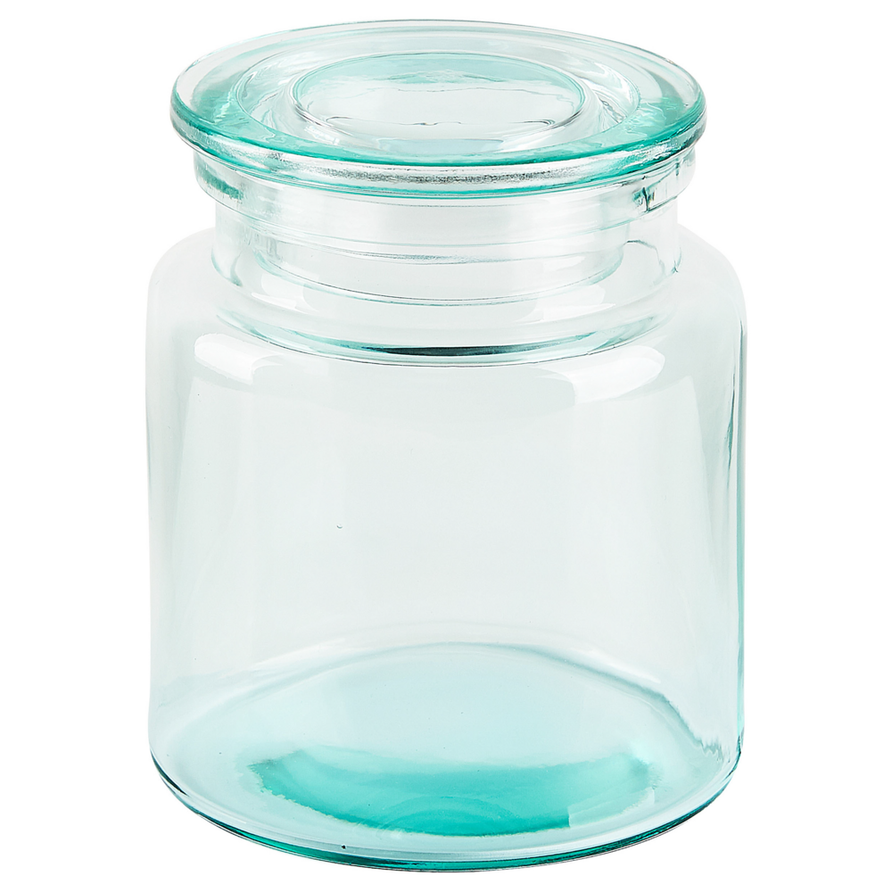 Set di accessori per il bagno in 5 pezzi Dispenser di sapone in vetro verde Glam Portasapone Portaspazzolino Tazza