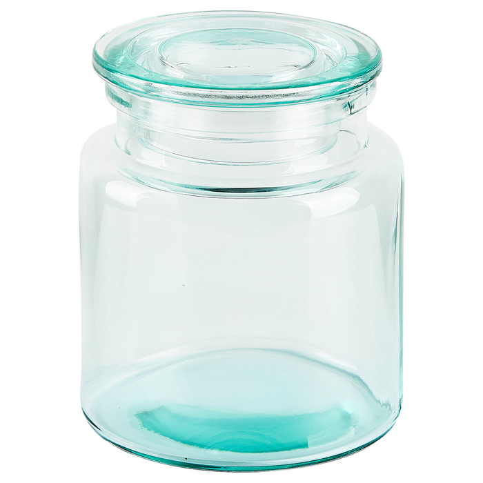 Set di accessori per il bagno in 5 pezzi Dispenser di sapone in vetro verde Glam Portasapone Portaspazzolino Tazza