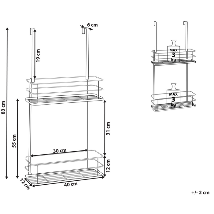 Mensola da bagno sospesa in metallo Nero portaoggetti da doccia per organizer per cestini