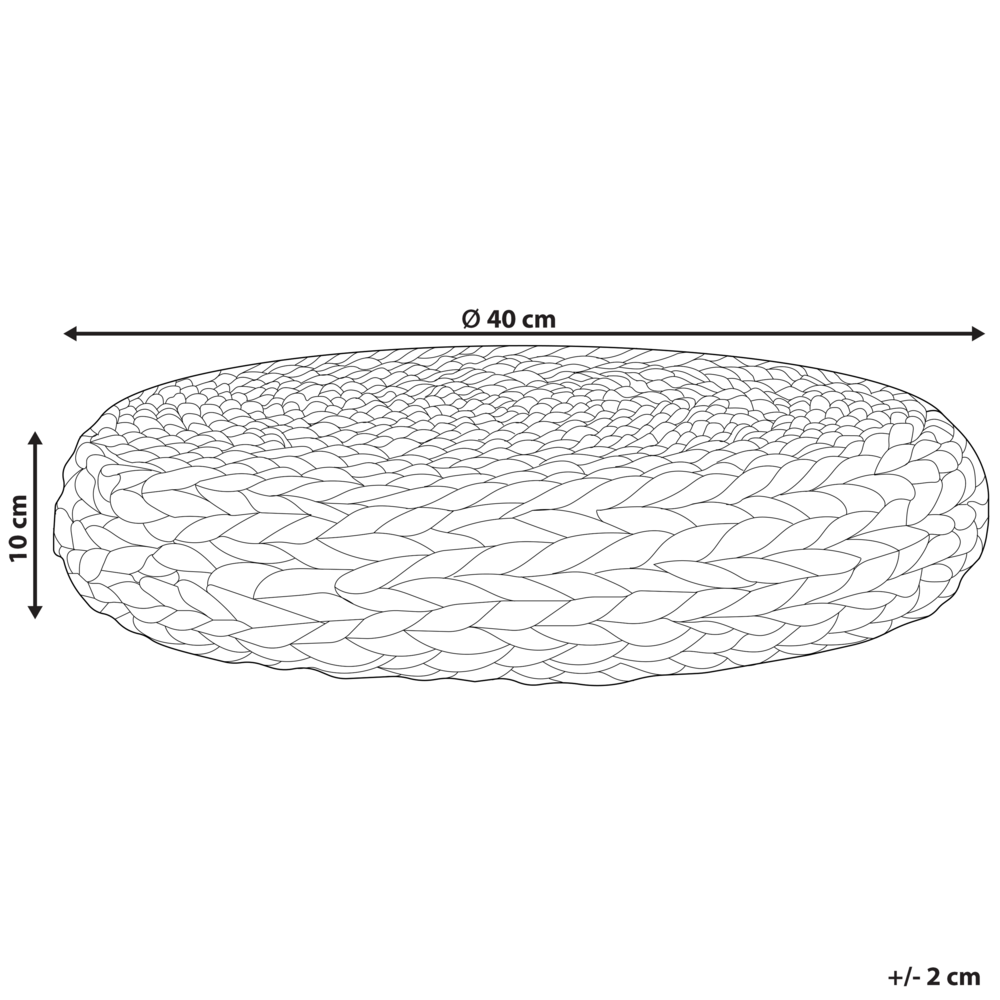 Cuscino da pavimento Giacinto d'acqua naturale 40 x 40 x 10 cm Pouf rotondo moderno Boho