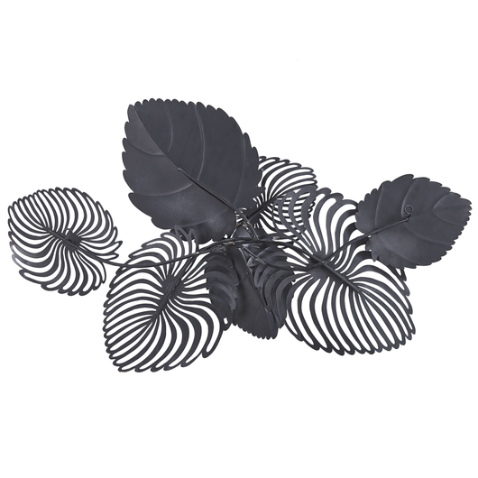 Decorazione da parete Ferro dorato e verde acqua 88 x 55 cm Metallo Scultura Arte Foglie Natura Esotico Boho Accessorio moderno