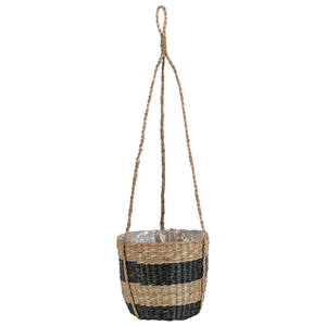 Vaso per piante sospeso naturale con alghe nere 64 cm Accessorio per la casa Fioriera in stile boho
