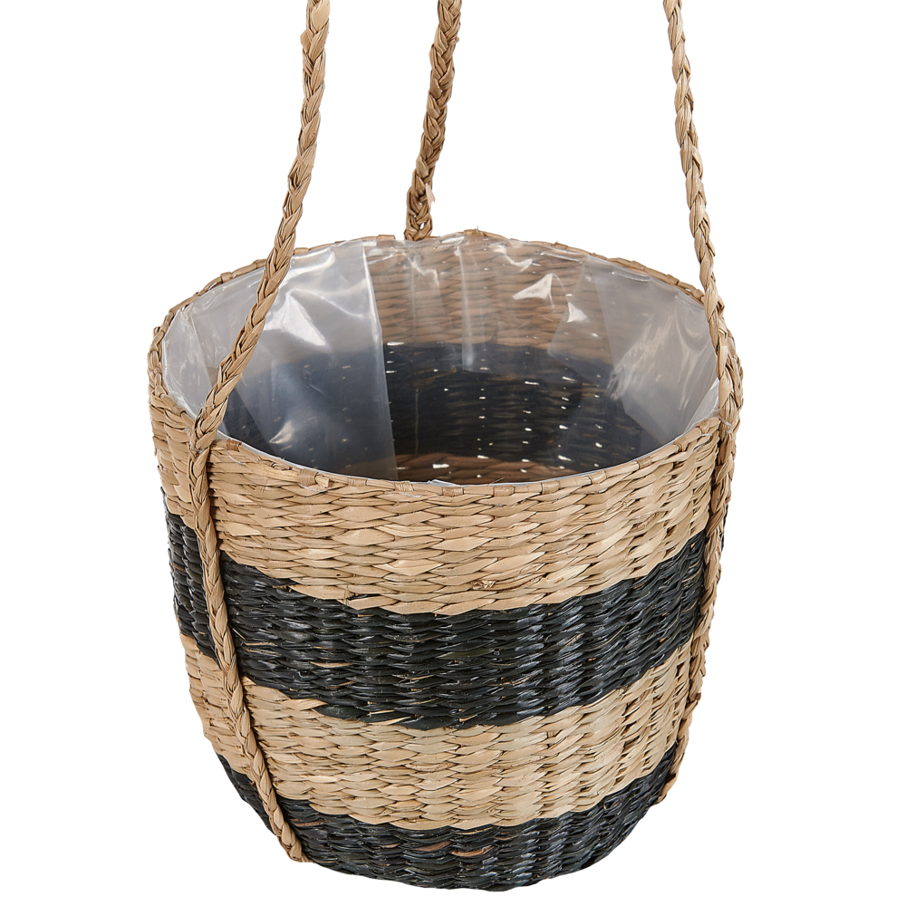 Vaso per piante sospeso naturale con alghe nere 64 cm Accessorio per la casa Fioriera in stile boho