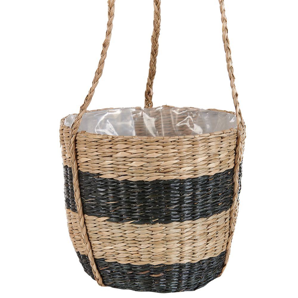 Vaso per piante sospeso naturale con alghe nere 64 cm Accessorio per la casa Fioriera in stile boho