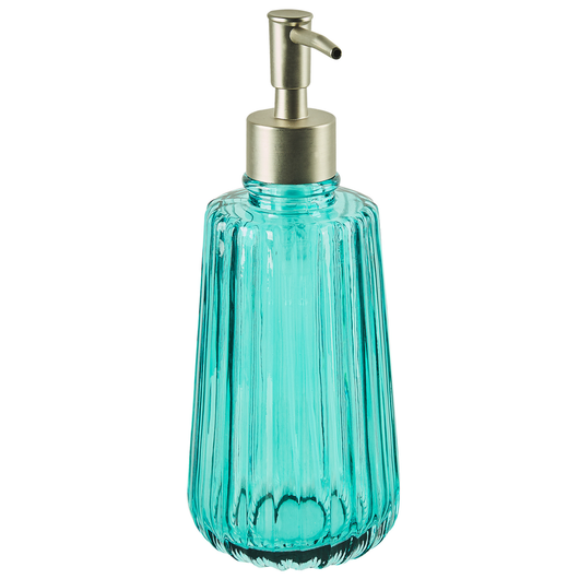 Set di accessori da bagno in 4 pezzi Dispenser di sapone in vetro blu Glam Portasapone Portaspazzolino Tazza