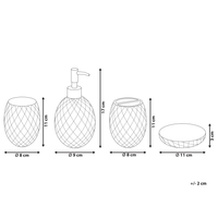 Set di accessori da bagno in 4 pezzi Dispenser di sapone in vetro verde Glam Portasapone Portaspazzolino Tazza