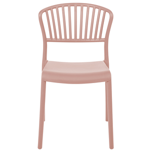 Set di 4 sedie da pranzo in plastica rosa per interni ed esterni da giardino impilabili in stile minimalista