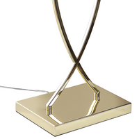 Lampada da Tavolo Metallo dorato Bianco Paralume paralume in policotone Rettangolare 62H cm Soggiorno Moderno